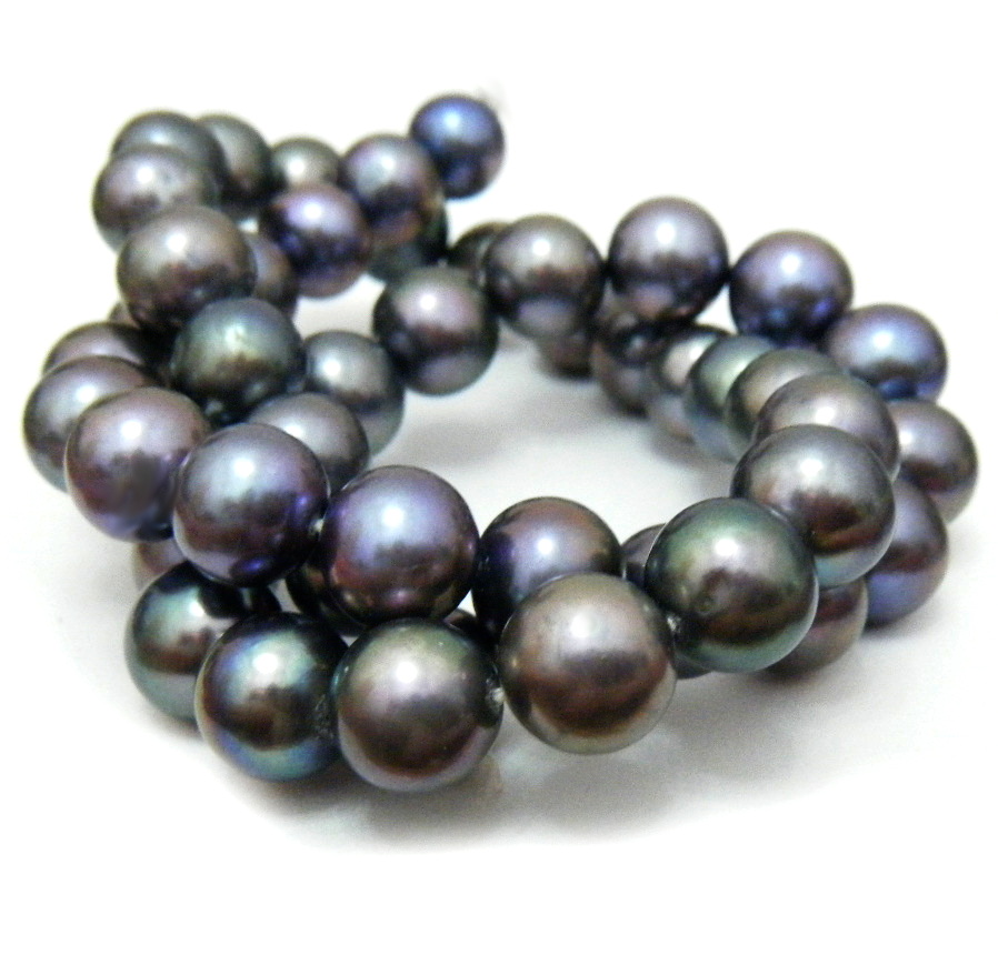 Black 9.3-9.7mm Round Pearls